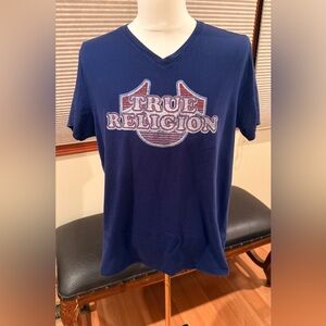 True Religion Blue Mens Cotton Tee Size XL